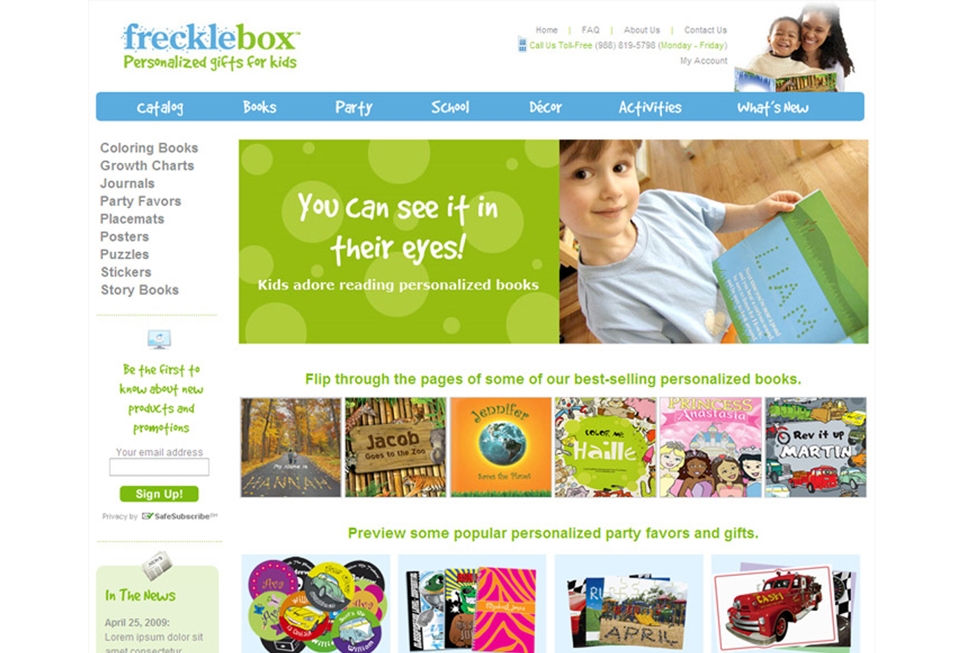 Frecklebox site design