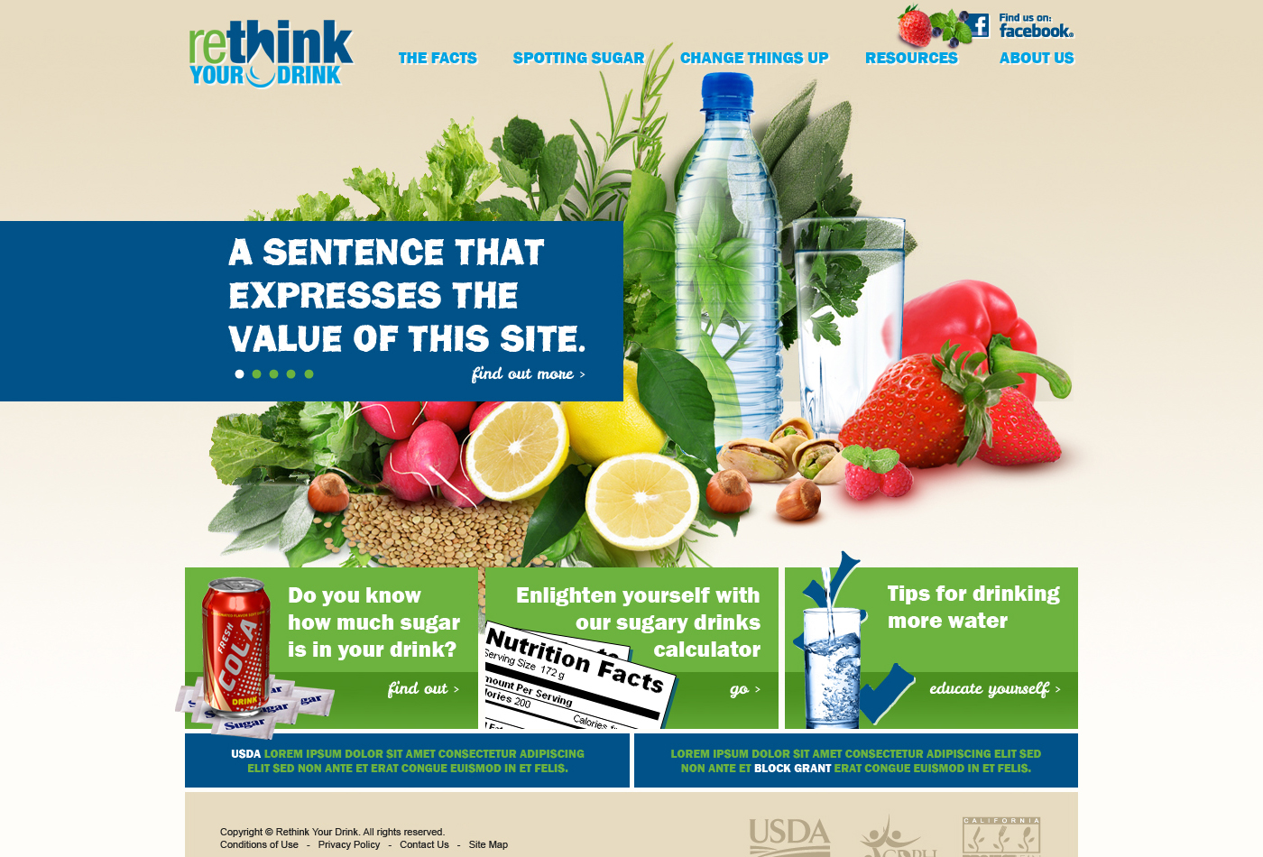 Rethink Your Drink (CDPH Project) site design