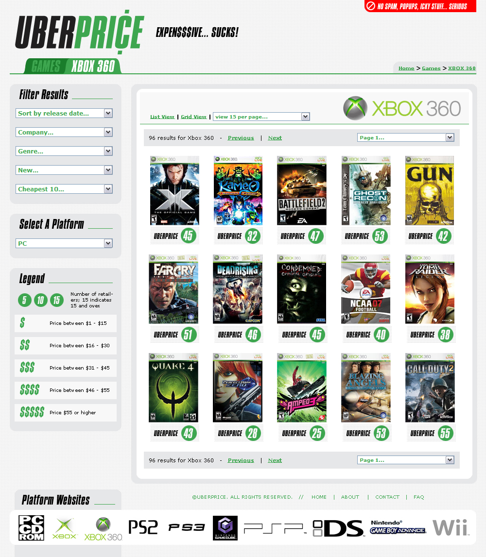 UberPrice site design